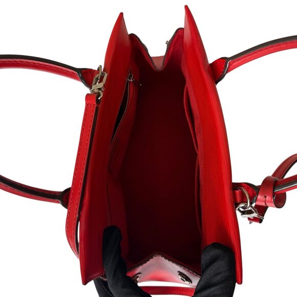 Louis Vuitton Marly Red Epi Leather Satchel Bag With Removable Strap Handbag - Picture 4 of 6